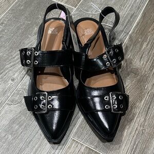 Wild Fable Black Double Buckle Flats